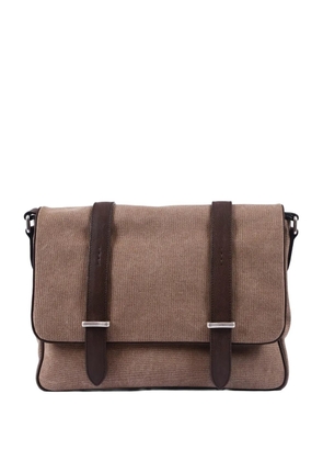 Orciani buckle-fastening leather shoulder bag - Brown