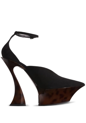 Mugler 95mm ankle-strap sculpted-heel mules - Brown