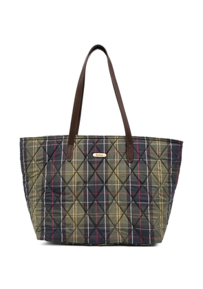 Barbour quilted tartan-pattern shoulder bag - Green