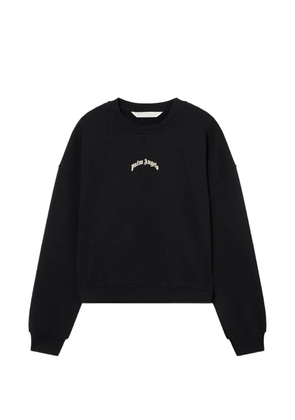 Palm Angels curved logo crop sweatshirt - Black