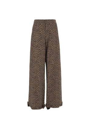 SA SU PHI animal-print palazzo trousers - Neutrals