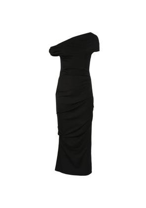 Paris Georgia one-shoulder gathered midi dress - Black