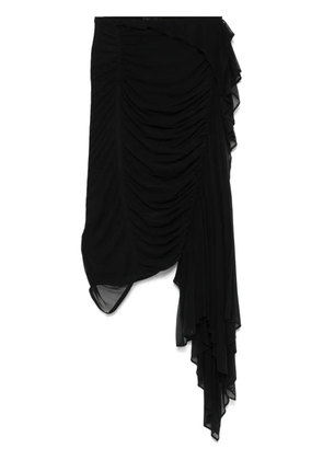 Mugler ruched midi skirt - Black