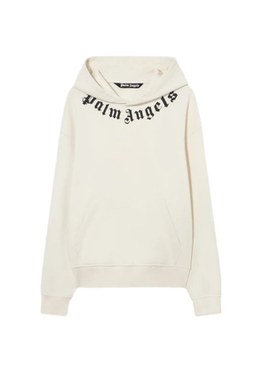 Palm Angels neck-logo hoodie - Neutrals