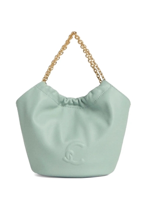 Coccinelle mini Smash embossed-logo chain-strap leather tote bag - Green