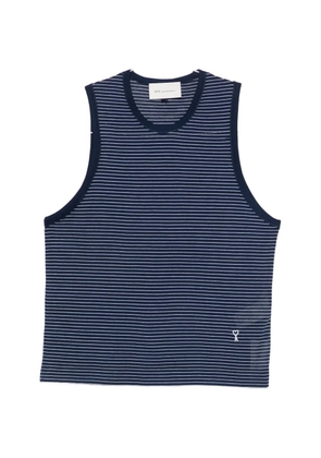AMI Paris striped logo tank top - Blue