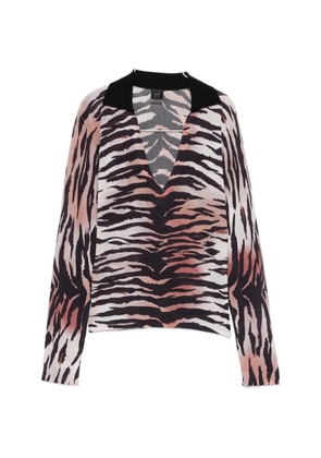 PINKO Erosione V-neck top - Neutrals