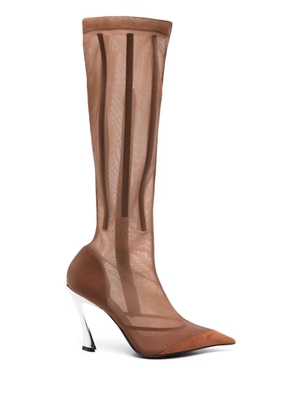 Mugler 95mm mesh boots - Neutrals