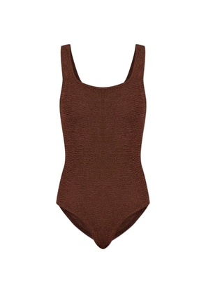 Hunza G square-neck swimsuit - Brown