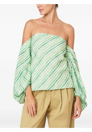 Rosie Assoulin striped off-shoulder top - Neutrals