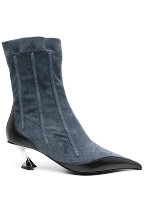 Mugler 55mm boned fang ankle boots - Blue