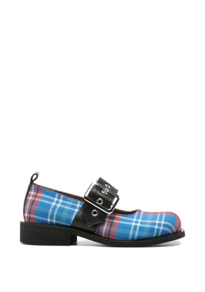 Charles Jeffrey Loverboy buckle plaid pumps - Blue