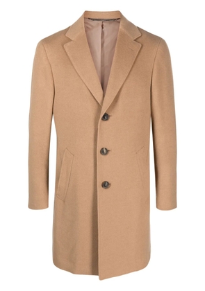Canali notched-lapels single-breasted coat - Brown