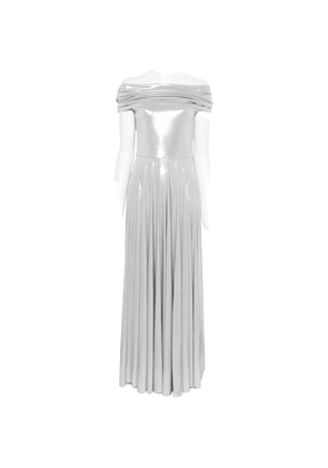 Norma Kamali off-shoulder pleated dress - Silver