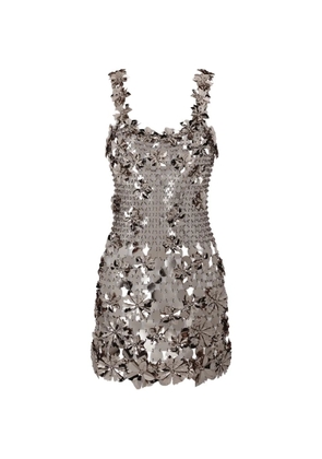 Rabanne flower-appliqué mini dress - Gold