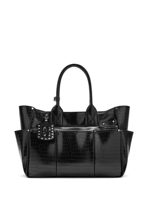 GANNI embossed studded tote bag - Black