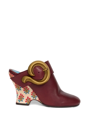 ETRO buckle paisley mules - Red