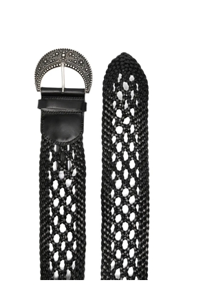 Ba&Sh woven embellished buckle belt - Black