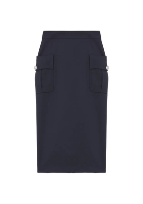 Alexander McQueen patch-pocket midi skirt - Blue