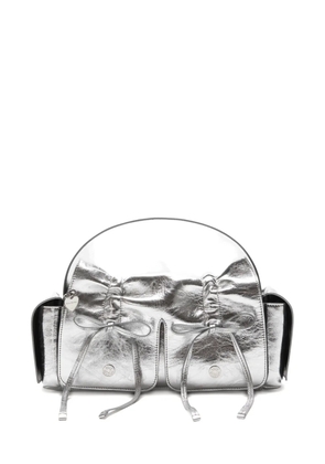Acne Studios metallic-leather drawstring tote bag - Silver