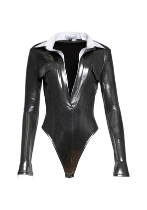 LaQuan Smith long-sleeve bodysuit - Silver