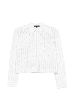 Maje striped embellished shirt - White
