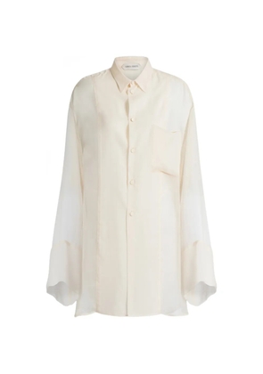 Alberta Ferretti pocket sheer shirt - Neutrals