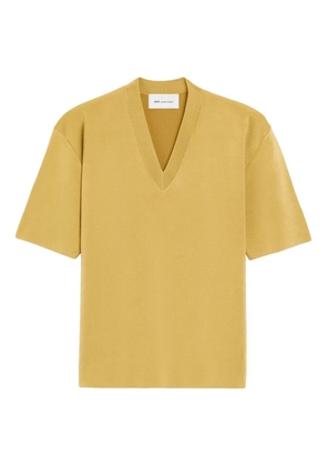 AMI Paris V-neck short-sleeve top - Yellow