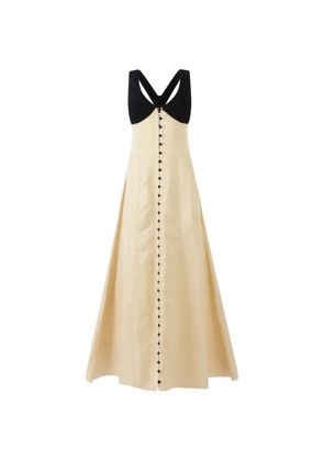 Rosie Assoulin buttoned V-neck maxi dress - Neutrals