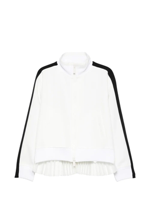 sacai stripe pleated jacket - White
