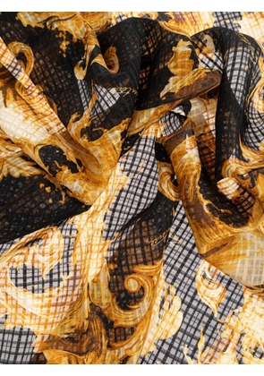 Versace Jeans Couture baroque print silk scarf - Black