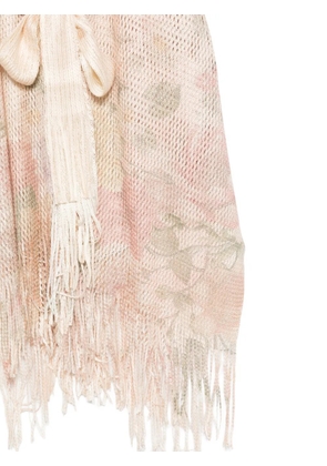 TWINSET floral-print fringed beach cover-up - Neutrals