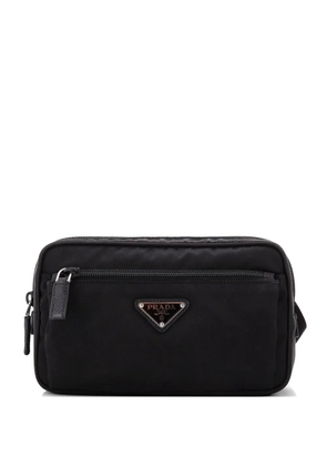 Prada Pre-Owned Front Pocket Re-Nylon with Saffiano Leather belt bag - Black