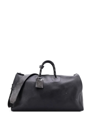 Louis Vuitton Pre-Owned Keepall Bandouliere Bag Dark Infinity Leather with Monogram Eclipse Glaze Canvas 50 travel bag - Black