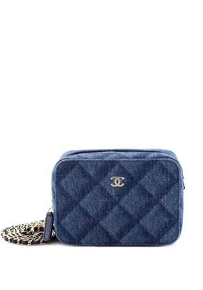 CHANEL Pre-Owned Camera Case Bag 3D Quilt Printed Denim crossbody bag - Blue