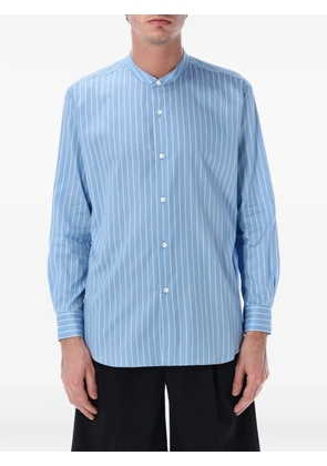 Auralee stand-collar striped shirt - Blue