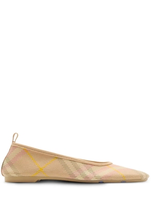 Burberry checked ballerina shoes - Neutrals