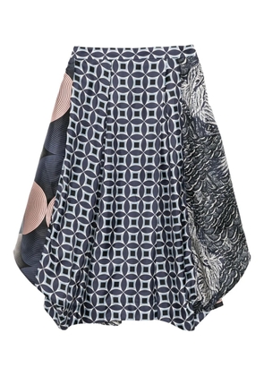 Biyan printed silk skirt - Blue