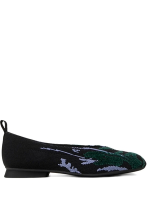 Camper Casi Myra knitted patterned ballet flats - Black