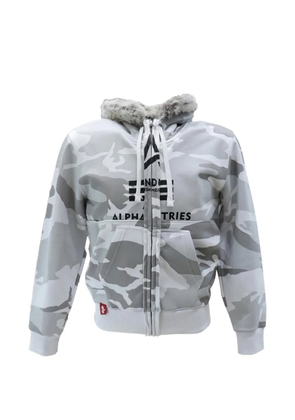 PROTOTYPES camouflage-print zip-up hoodie - White
