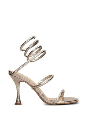 Lola Cruz Greta 95 spiral ankle sandals - Metallic