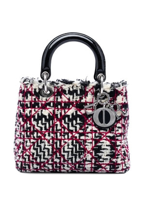 Christian Dior Pre-Owned 2011 Medium Tweed Cannage Fringe Lady Dior satchel - Black