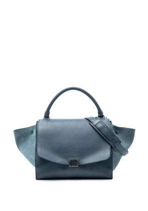 Celine Pre-Owned 2012 Medium Calfskin and Suede Trapeze satchel - Blue