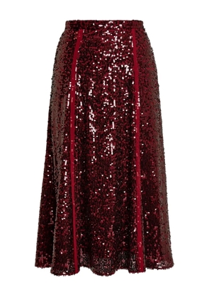 ERDEM sequin a-line skirt - Red