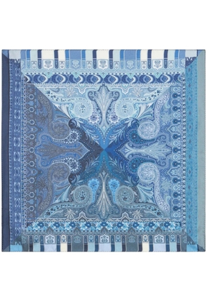 ETRO paisley-print silk pocket square - Blue