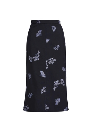 ERDEM floral midi pencil skirt - Blue