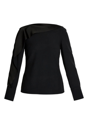 ERDEM satin-paneled long-sleeve top - Black