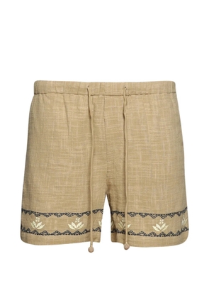 Baziszt Mexican drawstring-fastening shorts - Neutrals