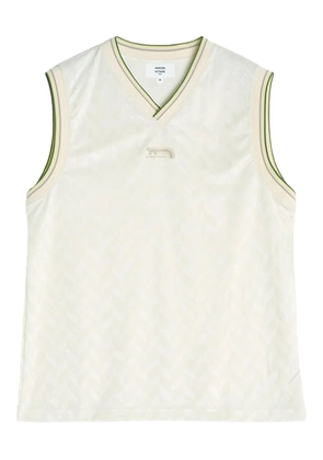 Maison Kitsuné Flash Fox-jacquard tank top - White