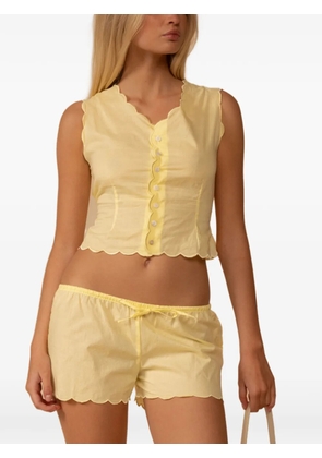 MONTCE scalloped cropped top - Yellow